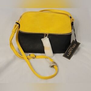 NWT Deluxity Yellow and Black Crossbody Bag